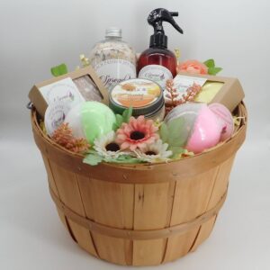 gift baskets - delicious tranquility, spa, preserve, mixed, ribbon, festive, special occasion